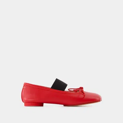 Shop Mm6 Maison Margiela Ballet Ballerinas In Red