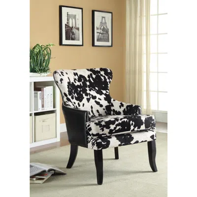Coaster Co. Of America Trea Cowhide Print Accent Chair Black And White