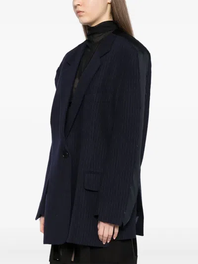 Pushbutton Raw Edge Jacket In Blue