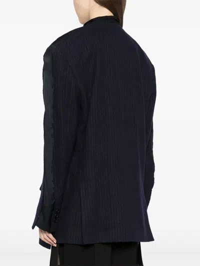 Pushbutton Raw Edge Jacket In Blue