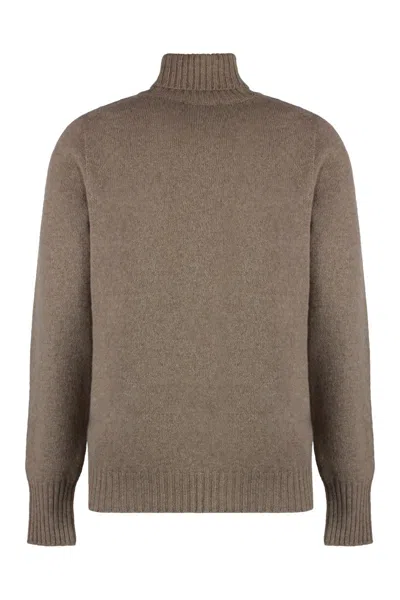 Drumohr Wool Turtleneck Sweater In Beige