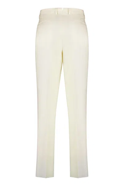 Zegna Wool Chino Pants Featuring Pockets In Nude