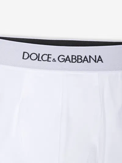Dolce & Gabbana Boys 2 Pack Boxer Shorts Set In White