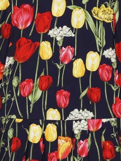 Dolce & Gabbana Girls Tulip Print Dress In Multicoloured