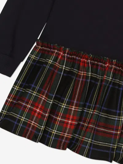 Dolce & Gabbana Girls Tartan Tulip Sweater Dress In Multicoloured