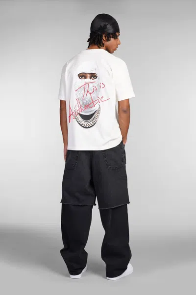 Ih Nom Uh Nit Black Roses And Pearls Logo T-shirt In White
