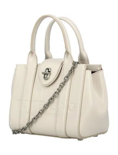 Shop Marc Jacobs The Mini Tote Turn Lock Bag In Cloud White