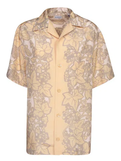 Burberry Beige Print Silk Shirt In Beige
