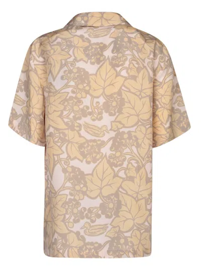 Burberry Beige Print Silk Shirt In Beige