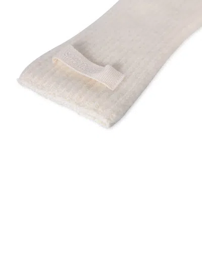 Jacquemus Grosgrain Wool Gloves In White