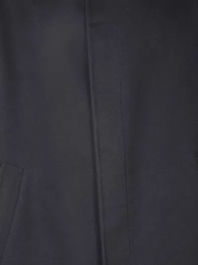 Lardini Collared Wool Coat Featuring Side Pockets In Black