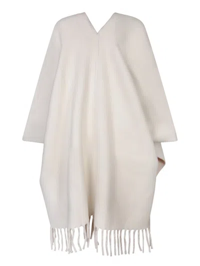 Brunello Cucinelli Wool-cashmere Reversible Poncho In Beige