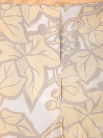 Burberry Beige Silk Shorts With Print In Beige
