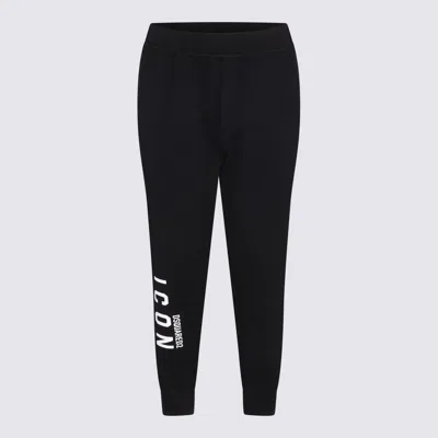 Shop Dsquared2 Black Cotton Icon Track Pants