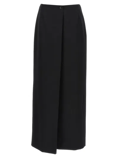 Shop Givenchy Long Skirt Back Slit In Black