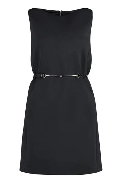 Shop Gucci Wool-blend Dress In Black