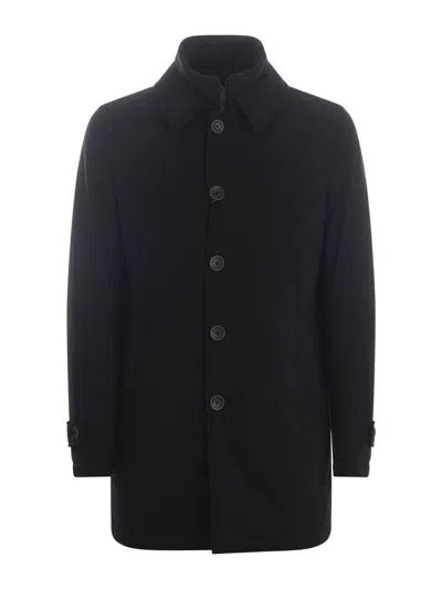 Herno Technical Polyamide With Goose Down Padding Down Jacket In Blue