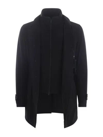 Herno Technical Polyamide With Goose Down Padding Down Jacket In Blue