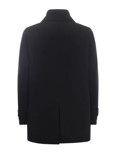 Herno Technical Polyamide With Goose Down Padding Down Jacket In Blue