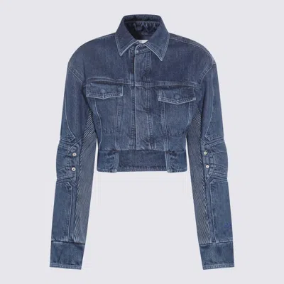 Shop Off-white Dark Blue Cotton Denim Jacket