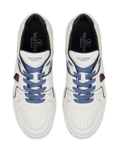 Shop Valentino Garavani Sneakers In White/niagara/grey