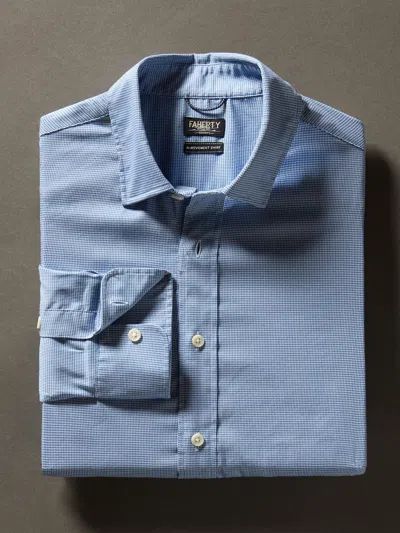 Faherty Movement&trade; Shirt In Azure Pincheck
