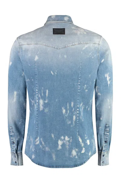 Shop Dolce & Gabbana Denim Shirt In Navy