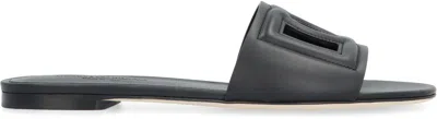 DOLCE & GABBANA DOLCE & GABBANA LEATHER SLIDES 