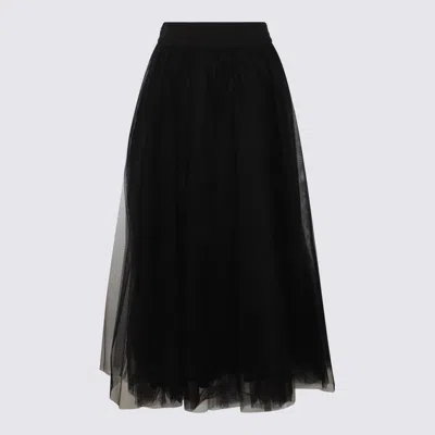 Shop Fabiana Filippi Black Midi Skirt