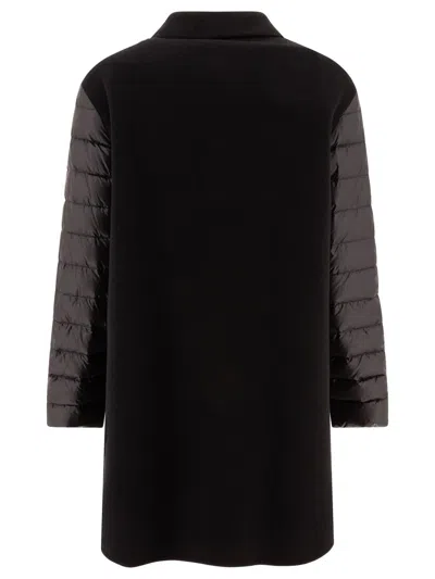 Herno Coat With Down Sleeves In Black