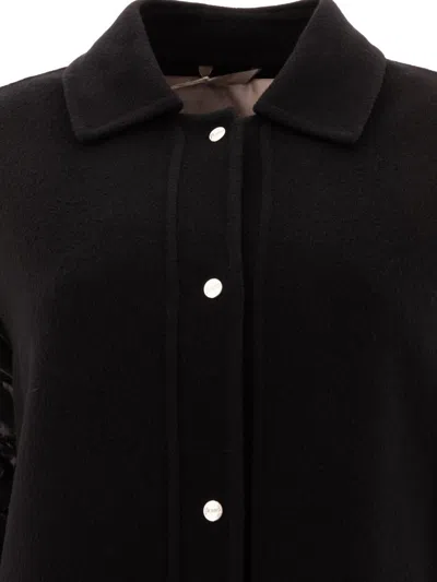 Herno Coat With Down Sleeves In Black