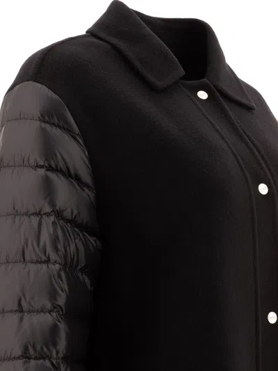 Herno Coat With Down Sleeves In Black