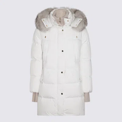 Moorer White Wool Down Jacket In White