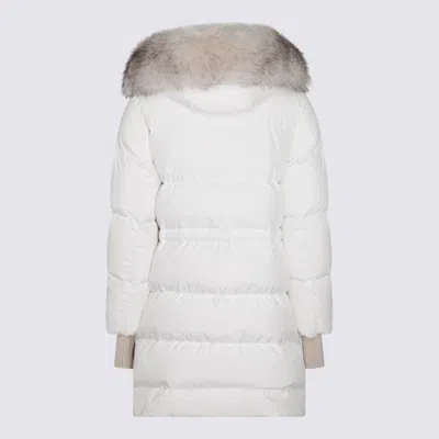 Moorer White Wool Down Jacket In White