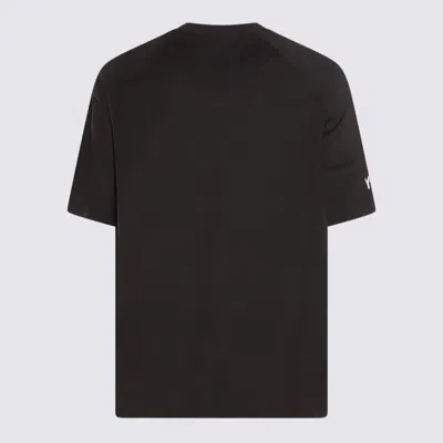 Shop Y-3 Adidas Black And Grey Cotton T-shirt