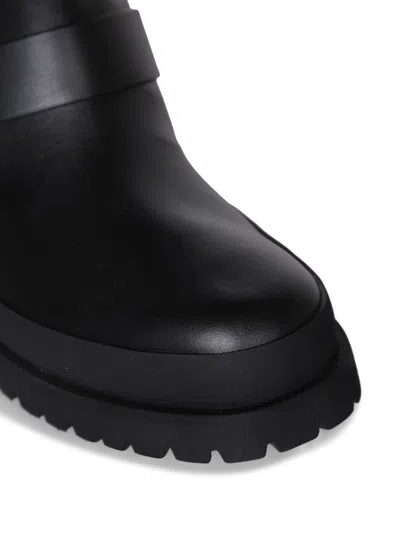 Stella Mccartney Black Trace Buckle-strap Biker Boots In Black