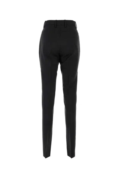 Gucci Structured Creased Trousers With Belt Loops In Black