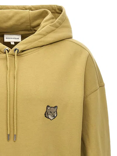 Shop Maison Kitsuné 'bold Fox Head' Hoodie In Green