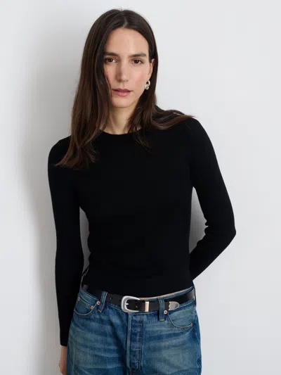 Alex Mill Ava Crewneck Sweater In Extra Fine Merino In Black