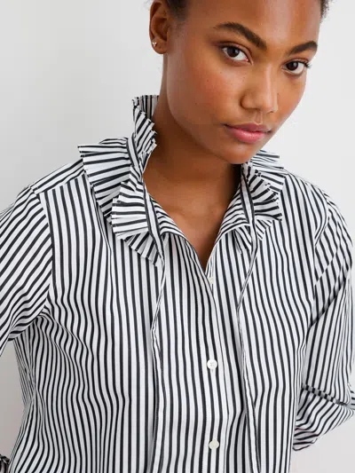 Alex Mill Aurora Shirt In Bi Stripe In Black/white