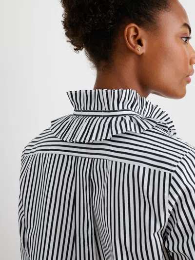 Alex Mill Aurora Shirt In Bi Stripe In Black/white