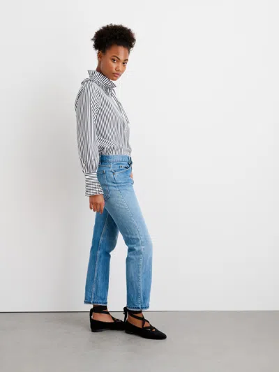 Alex Mill Aurora Shirt In Bi Stripe In Black/white