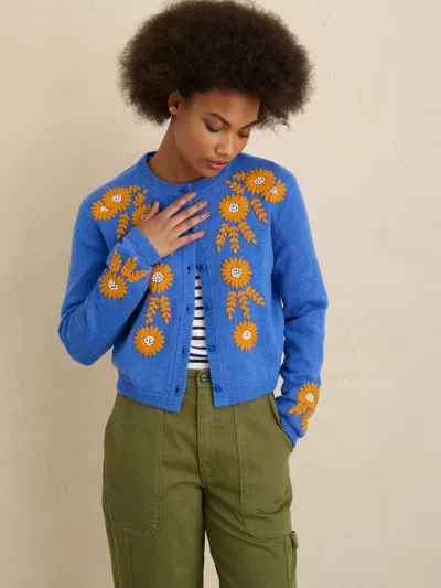 Alex Mill Becca Embroidered Sweater In Blue Combo