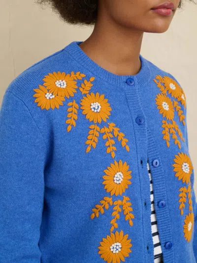 Alex Mill Becca Embroidered Sweater In Blue Combo