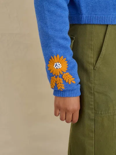 Alex Mill Becca Embroidered Sweater In Blue Combo