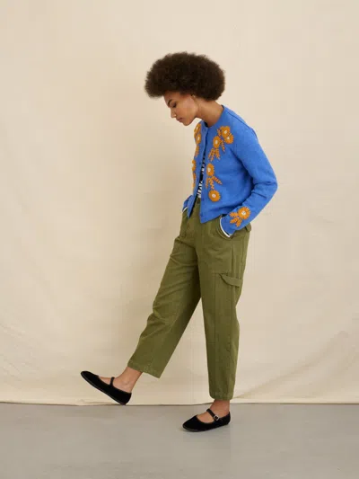 Alex Mill Becca Embroidered Sweater In Blue Combo