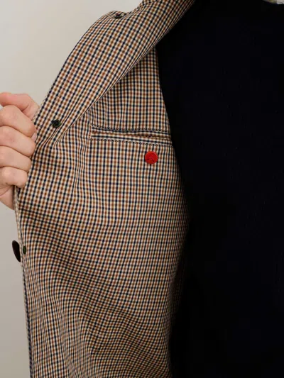 Alex Mill Balmacaan Coat In Shepherd Check In Khaki Multi