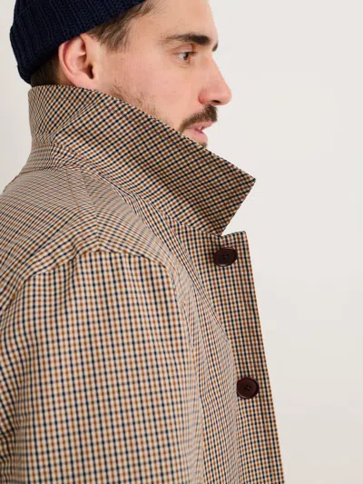 Alex Mill Balmacaan Coat In Shepherd Check In Khaki Multi