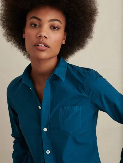Alex Mill Bobby Shirt In Paper Poplin In Lagoon