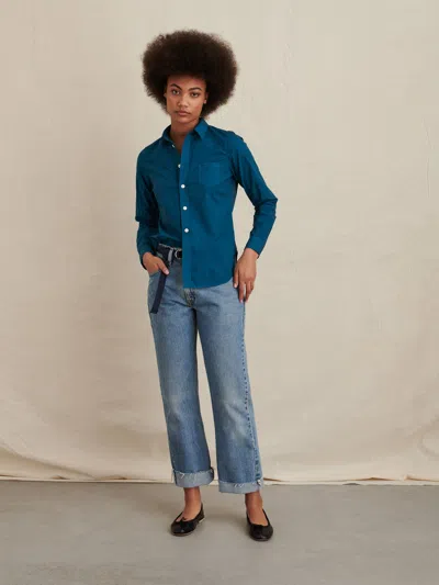 Alex Mill Bobby Shirt In Paper Poplin In Lagoon